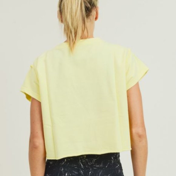 Cap Sleeve Crop Top With Raw Edges, 100% C… - Picture 2 of 12